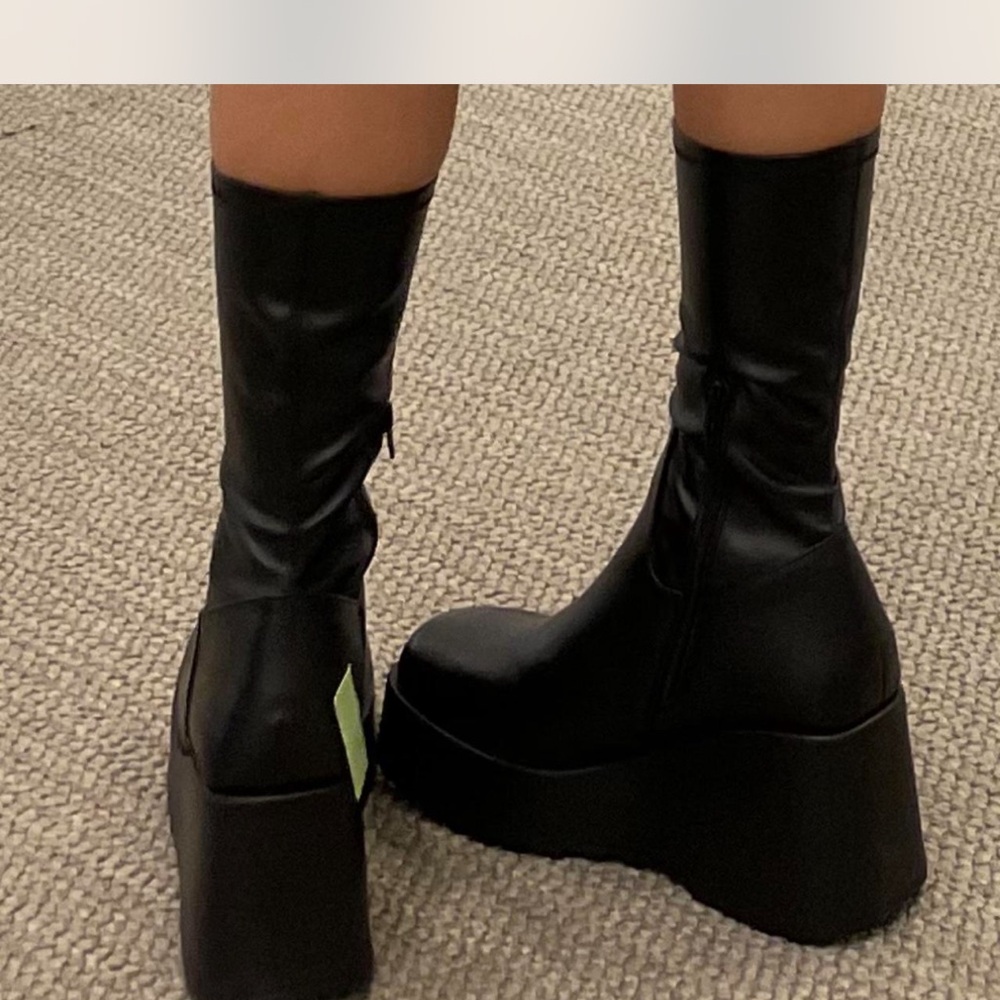 Steve Madden Black Platform Boots